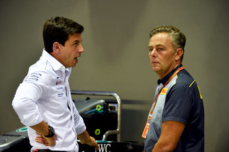Toto Wolff, Mercedes AMG F1 Director of Motorsport and Mario Isola, Pirelli Sporting Director