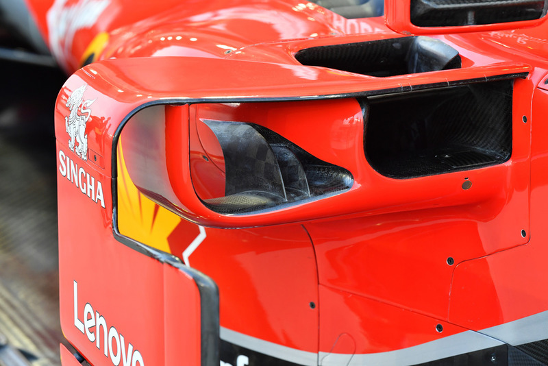 Детали воздухозаборников понтона Ferrari SF71H