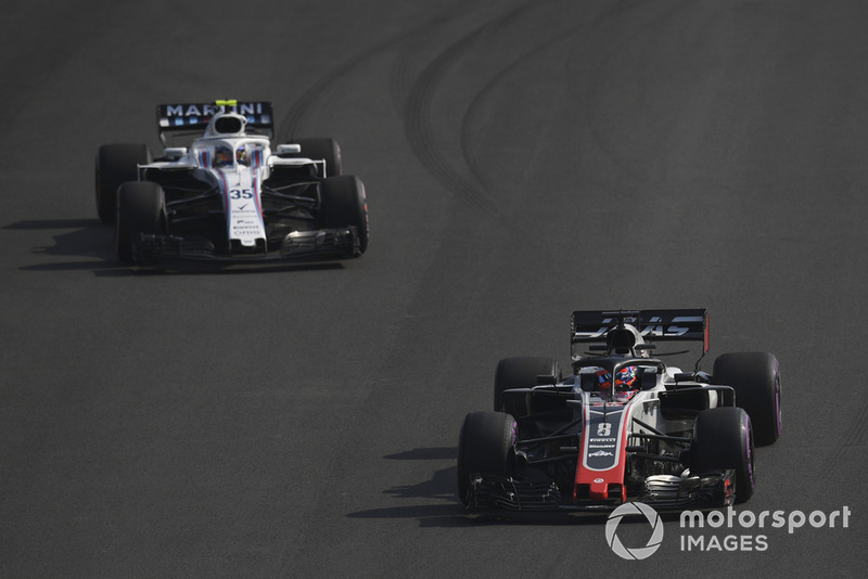 Romain Grosjean, Haas F1 Team VF-18 and Sergey Sirotkin, Williams FW41
