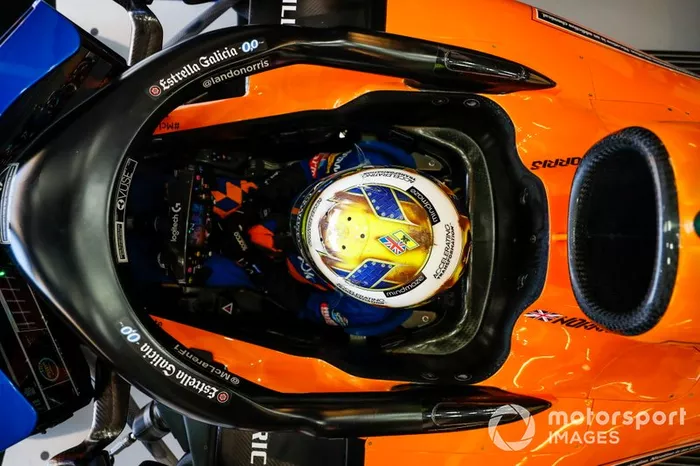 El casco de Lando Norris, McLaren, para el GP de Estados Unidos