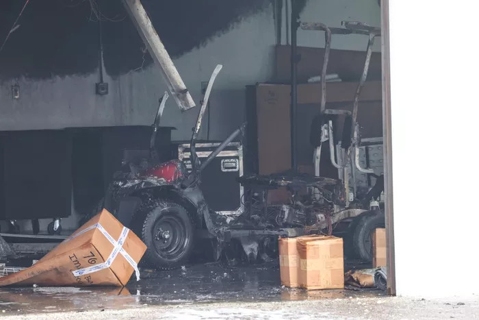 Incendio en la zona de garajes de Daytona