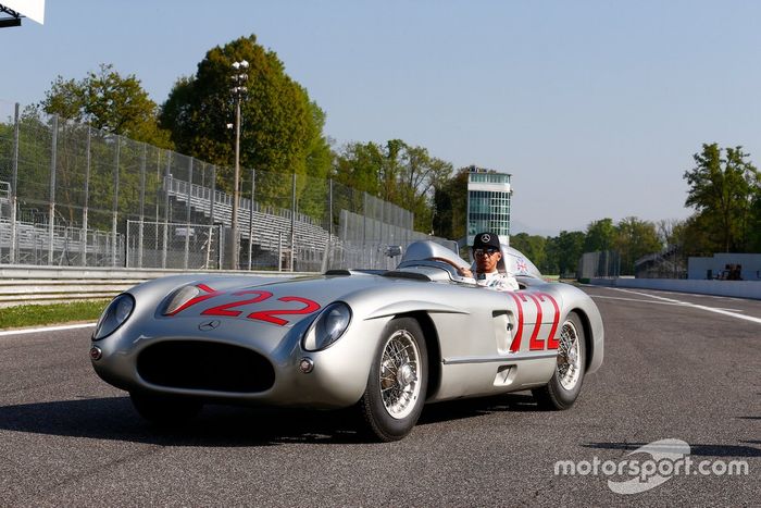 Lewis Hamilton y Sir Stirling Moss en Monza