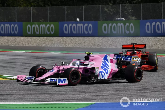 Lance Stroll, Racing Point RP20, Sebastian Vettel, Ferrari SF1000