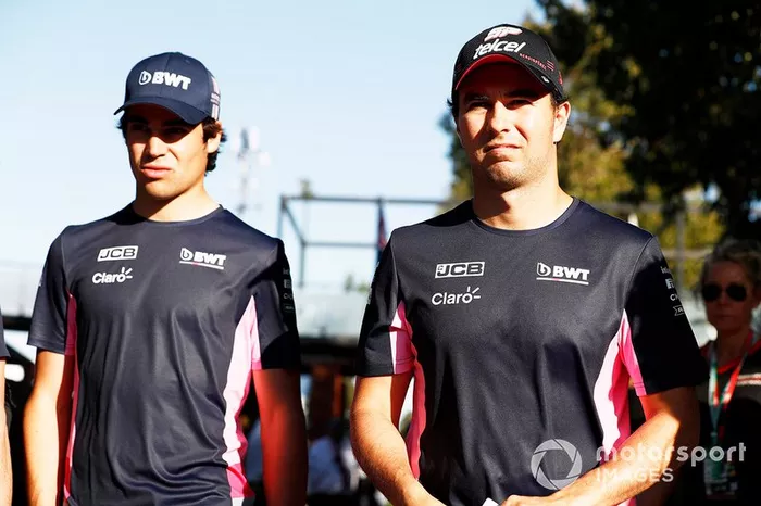 Sergio Perez, Racing Point, y Lance Stroll, Racing Point