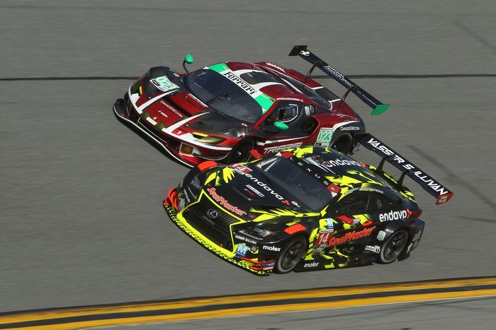 #14 Vasser Sullivan Racing Lexus RC F GT3: Jack Hawksworth, Ben Barnicoat, Kyle Kirkwood, #023 Triarsi Competizione Ferrari 296 GT3 EVO:  Onofrio Triarsi, Kenton Koch, Robert Megennis, Yifei Ye