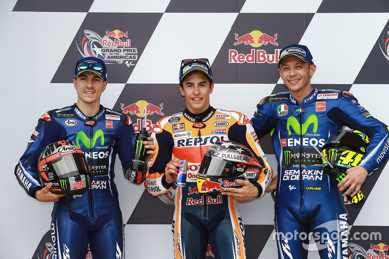 Qualifying: pole sitter Marc Marquez, Repsol Honda Team, second place Maverick Viñales, Yamaha Factory Racing, third place Valentino Rossi, Yamaha Factory Racing