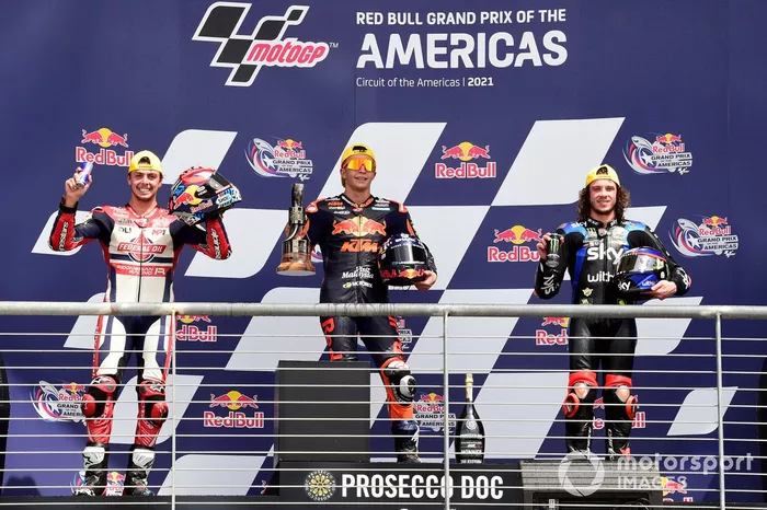 Podio: Fabio di Giannantonio, Federal Oil Gresini Moto2 , Raul Fernandez, Red Bull KTM Ajo, Marco Bezzecchi, Sky Racing Team VR46
