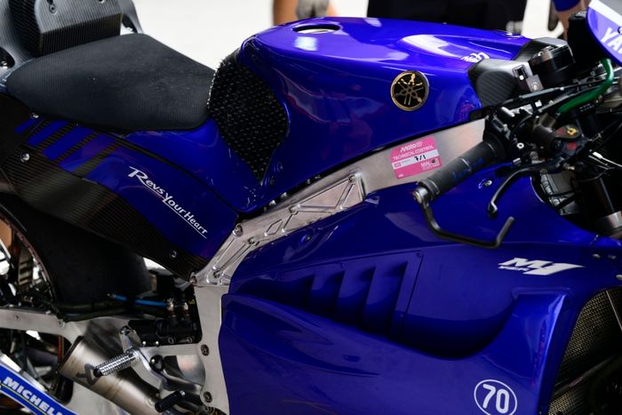 The new V4 Monster Energy Yamaha during qualifying