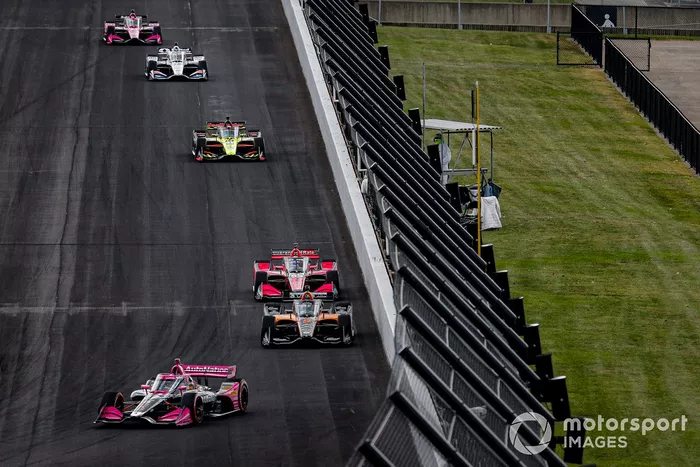 Alexander Rossi, Andretti Autosport Honda, Patricio O'Ward, Arrow McLaren SP Chevrolet, Alex Palou,  Dale Coyne Racing with Team Goh Honda