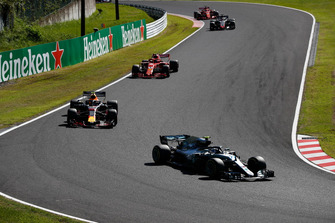 Valtteri Bottas, Mercedes AMG F1 W09, Max Verstappen, Red Bull Racing RB14, Kimi Raikkonen, Ferrari SF71H, Romain Grosjean, Haas F1 Team VF-18, Sebastian Vettel, Ferrari SF71H
