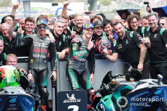 Ganador de la pole Fabio Quartararo, Petronas Yamaha SRT, segundo lugar Franco Morbidelli, Petronas Yamaha SRT