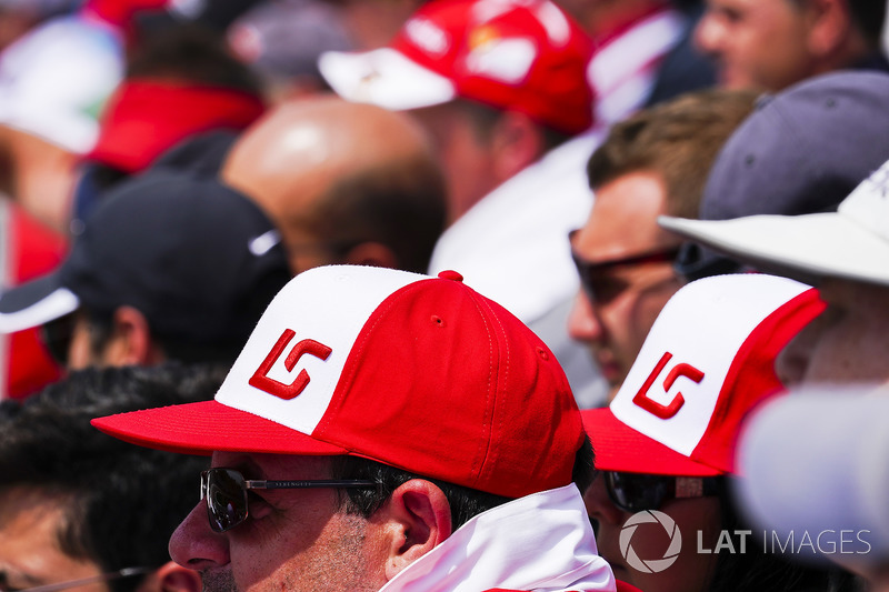 Fans wear hats in support of Lance Stroll, Williams Racing