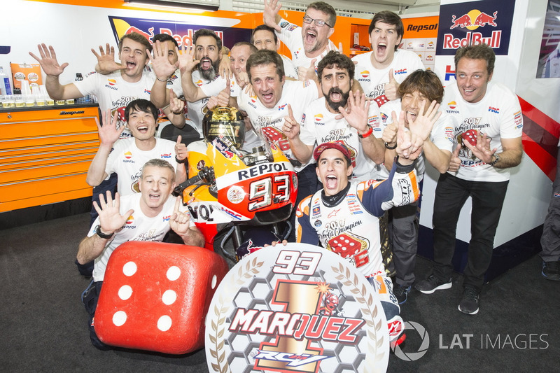 Worldchampion Marc Marquez, Repsol Honda Team celebrate with the team