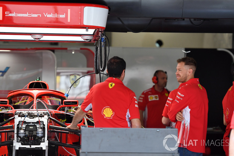 Sebastian Vettel, Ferrari in the garage