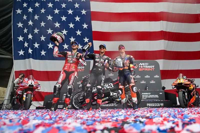 Jorge Martin, Aprilia Racing Team, Pedro Acosta, Red Bull KTM Factory Racing, Francesco Bagnaia, Ducati Team