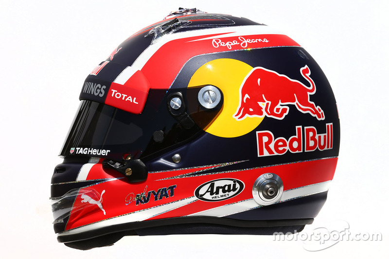 The helmet of Daniil Kvyat, Red Bull Racing