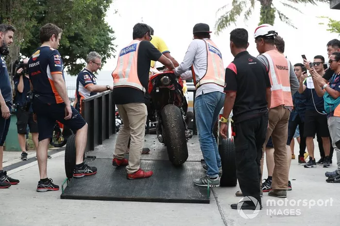 Marc Marquez, Repsol Honda Team's crashed Honda