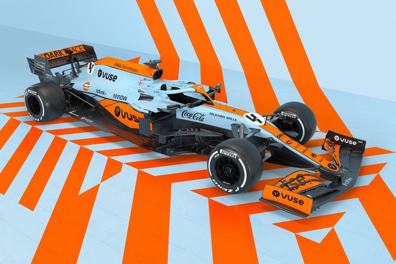 McLaren MCL35M with Gulf livery