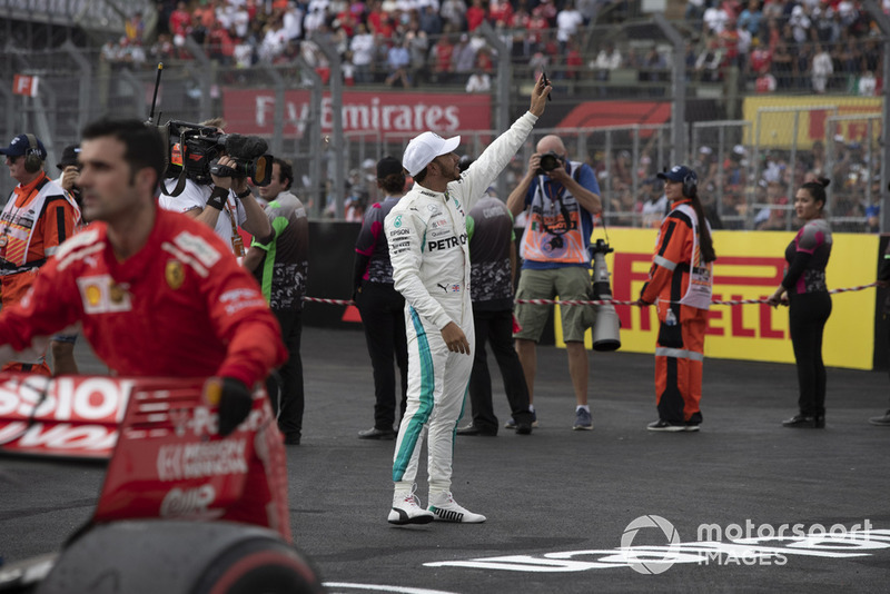 Lewis Hamilton, Mercedes AMG F1 celebra en parc ferme