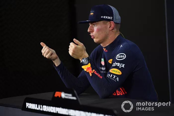 Max Verstappen, Red Bull Racing lors de la conférence de presse