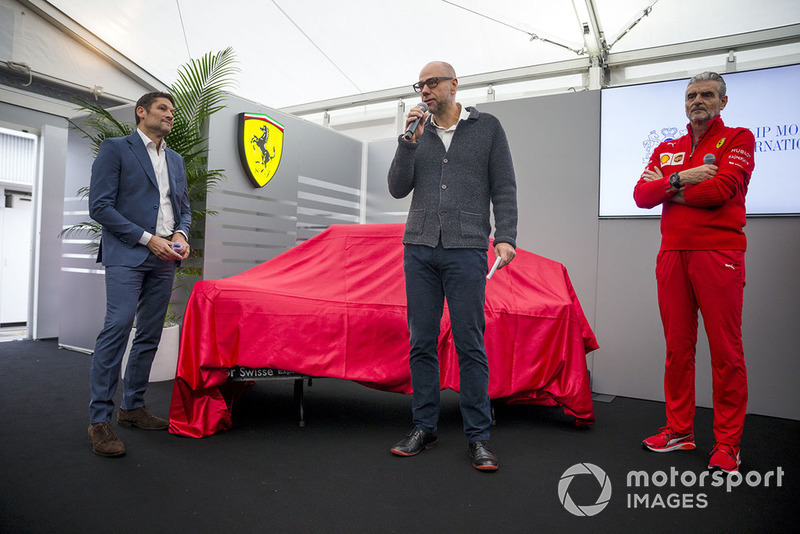Kimi Raikkonen, Ferrari e Sebastian Vettel, Ferrari, al lancio della nuova livrea Ferrari