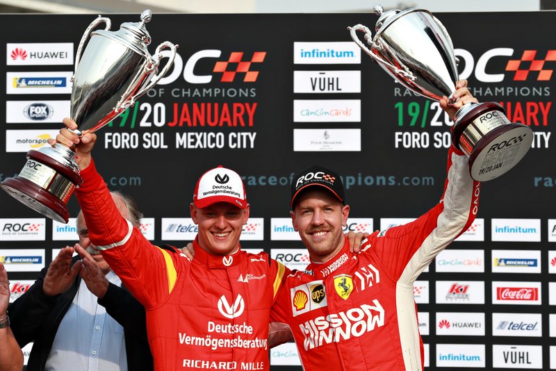Les deuxièmes de la ROC Nations Cup, Sebastian Vettel et Mick Schumacher pour le Team Allemagne