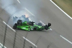 Fuerte choque de Conor Daly, Dale Coyne Racing Honda y Josef Newgarden, Ed Carpenter Racing Chevrole