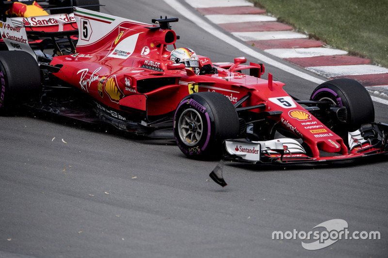 Kollision: Sebastian Vettel, Ferrari SF70H