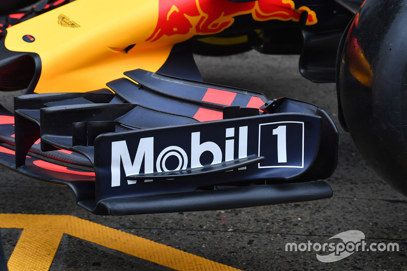 Détail de l'aileron avant de la Red Bull Racing RB13