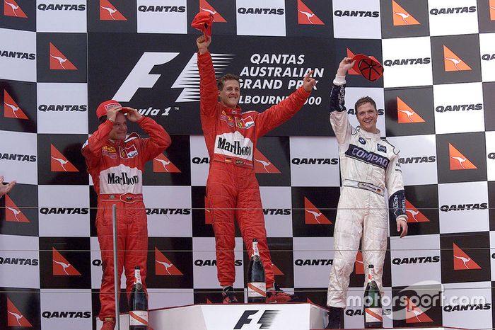 2000: 1. Michael Schumacher, 2. Rubens Barrichello, 3. Ralf Schumacher