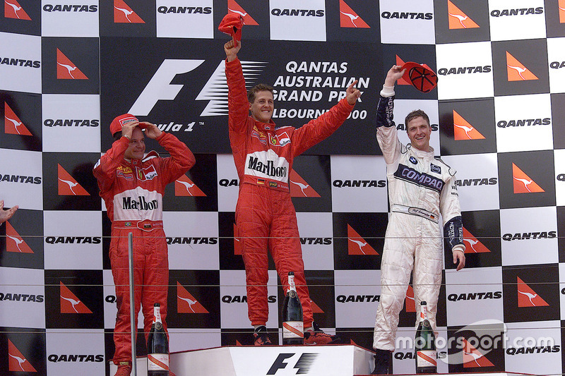 Podium: ganador, Michael Schumacher, Ferrari; segundo, Rubens Barrichello, Ferrari; tercero, Ralf Schumacher, Williams