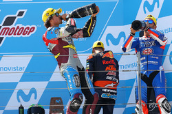 Podium: race winner Franco Morbidelli, Marc VDS, second place Mattia Pasini, Italtrans Racing Team,