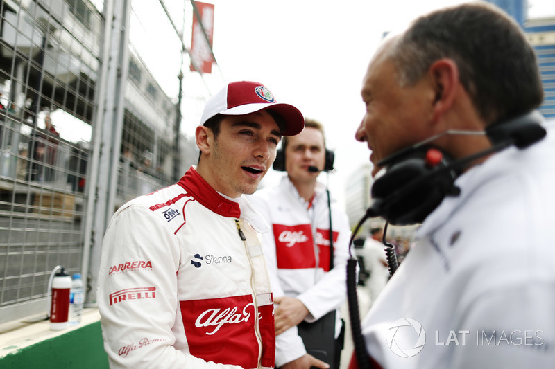 Charles Leclerc, Sauber, on the grid