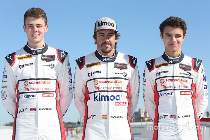 Phil Hanson, Fernando Alonso, Lando Norris, United Autosports