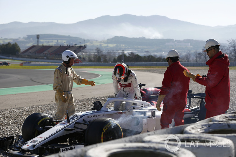 Charles Leclerc, Alfa Romeo Sauber C37 crashes