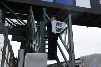 Wet Race sign, British MotoGP race 2018