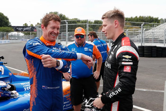Scott Dixon, Chip Ganassi Racing Honda, Josef Newgarden, Team Penske Chevrolet