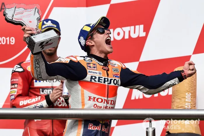 Podio: Marc Márquez, ganador de la carrera, Repsol Honda Team