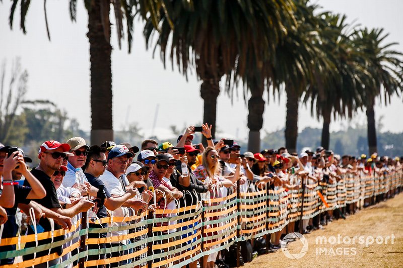Fans watch the on track action