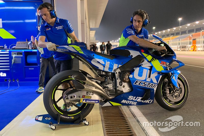 Exhaust detail on the Suzuki MotoGP bike