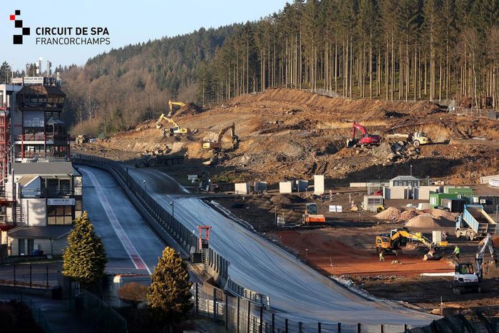 Obras en la pista de Spa-Francorchamps