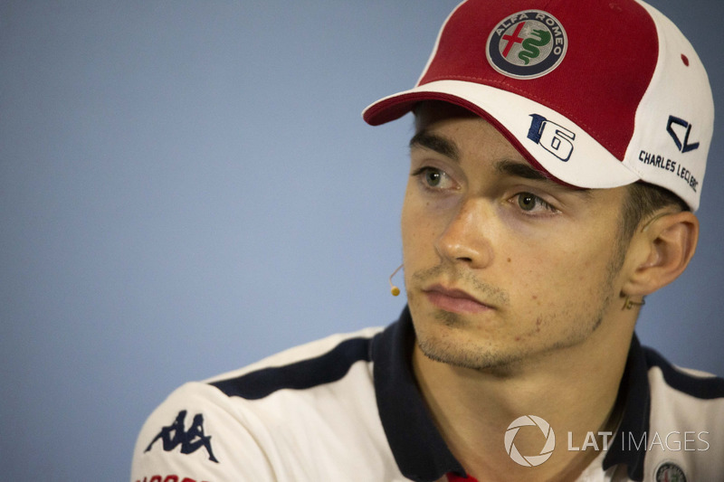 Charles Leclerc, Sauber, nella conferenza stampa
