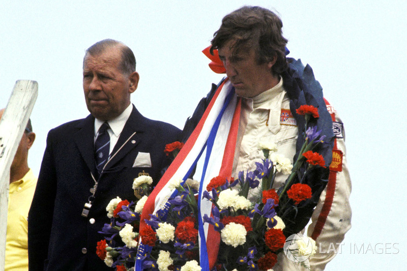 Podium: race winner Jochen Rindt, Lotus