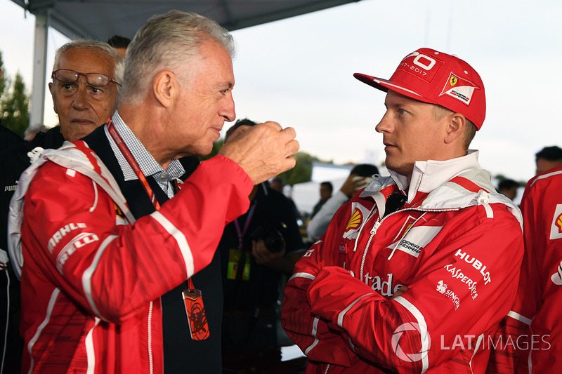 Віце-президент Ferrari П'єро Ларді Феррарі та Кімі Райкконен, Ferrari, на 70-річчі Ferrari