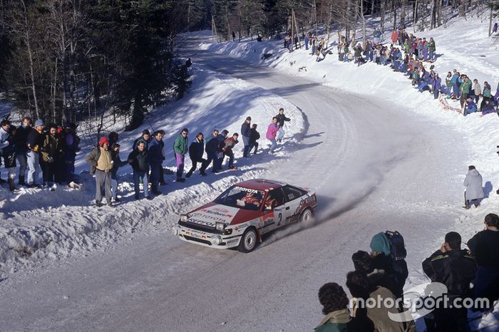 Carlos Sainz, Luis Moya, Toyota Celica GT4, en el Rally de Montecarlo 1991