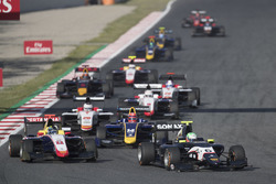 Leonardo Pulcini, Arden International, Ryan Tveter, Trident devant Santino Ferrucci, DAMS, Marcos Siebert, Campos Racing