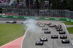 Lewis Hamilton, Mercedes-Benz F1 W08  leads at the start of the race