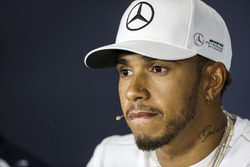 Lewis Hamilton, Mercedes AMG F1, in the Thursday press conference