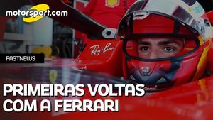 Sainz anda de Ferrari pela primeira vez em teste