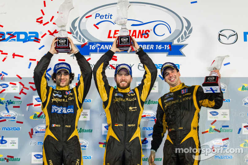 P1 podium: class and overall winners Nick Heidfeld, Neel Jani, Nicolas Prost